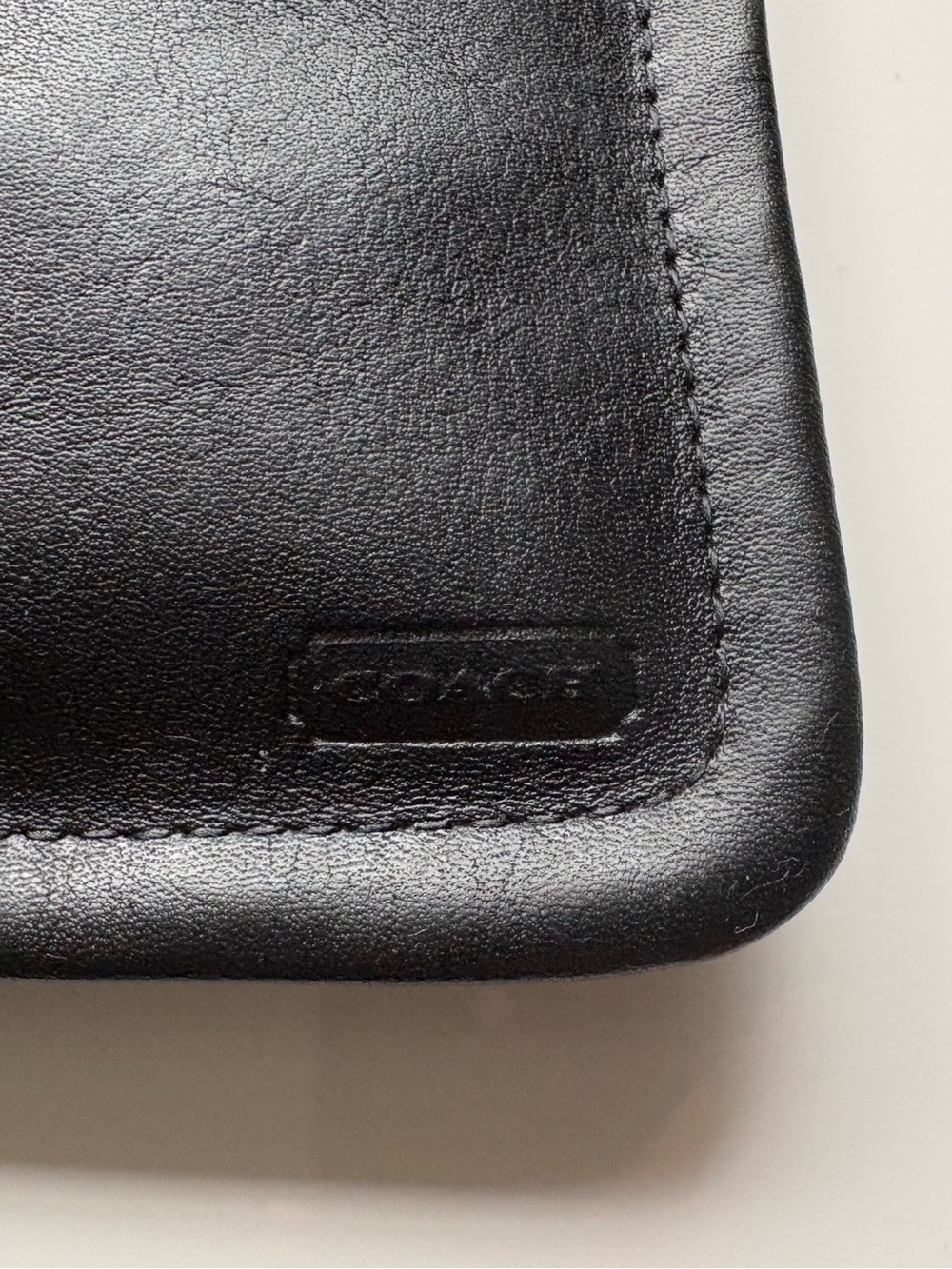 COACH Vintage Skinny Case Black Leather Cosmetic Makeup Travel Pouch 7170 - Picture 6 of 6